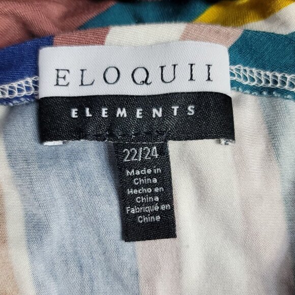 Eloquii Elements Striped Maxi Dress Multi Plus Size 22 24 Short Sleeve Cut Out - Picture 7 of 8